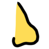 a yellow bumped nose.